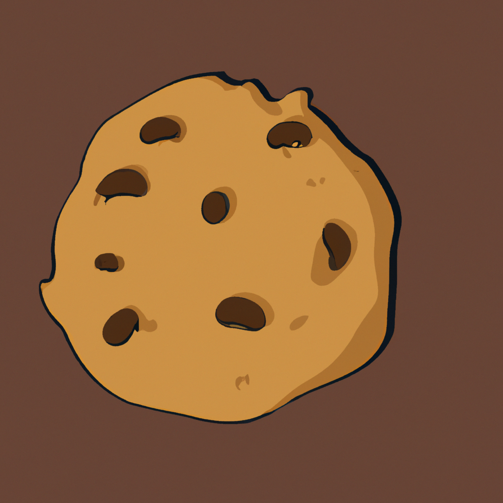 Ilustración de galleta cookie con chips de chocolate, estilo adorable